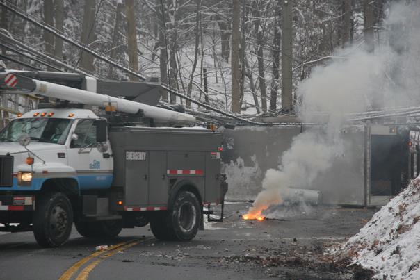 Milk truck rollover- Rt. 133